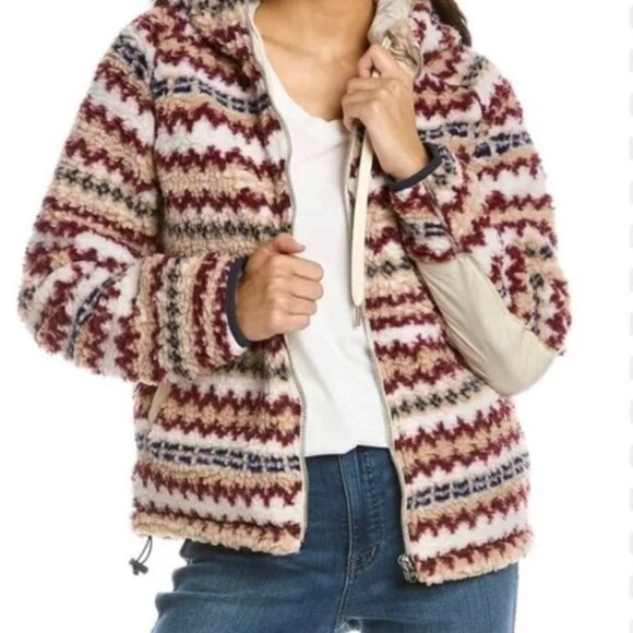 🔥 Rag & Bone Fair Isle High Pile Sherpa Hoodie Jacket Coat Multi Size XS - Picture 7 of 7